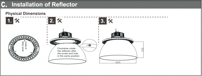 UFO LED高い湾ライト100W 160LM/Wダイカストで形造る アルミニウム組み込みの運転者