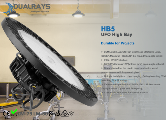 140LPW高性能100W HB5 UFO LED高い湾ライトIP65保証5年の