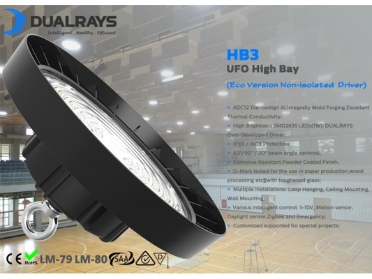 AC100~240V UFO LED高い湾ライト ダイスは鋳造アルミIP65 LUMILEDSの光源50/60Hzを