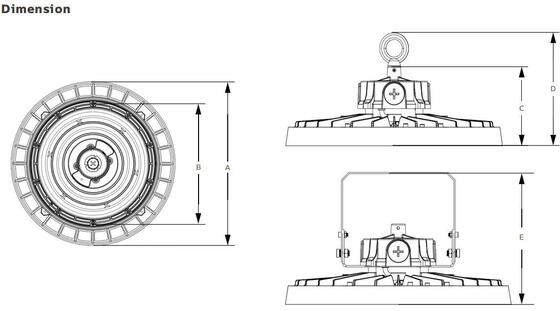 HB3H DIP 切り替え可能な電源と 3CCT UFO LED ハイベイライト 100W 150LPW 緊急機能オプション