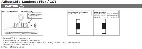 HB4H DIP スイッチ可能電源と3CCT UFO LED 高湾灯 150W 150LPW 20W/30W@3 時間緊急
