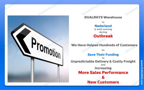 DUALRAYS Europe は、LED Triproof ライトをオランダから3営業日以内に直接出荷し、現地のアフターサービス、メンテナンス、修理をお楽しみいただけます。