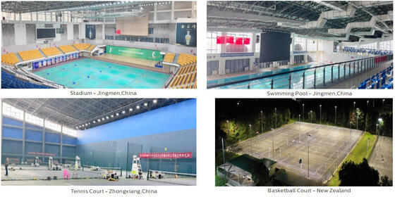 200Wモジュール式LEDスポーツライト、400Wメタルハライドランプの代替品、7年保証、スマートZigbeeワイヤレス制御