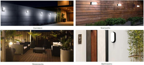 緊急機能と運動センサー IP65 と 8W バルクヘッド LED 玄関灯