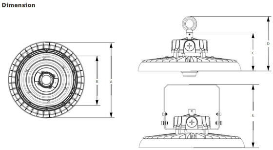 HB3 DIP 切り替え可能電源および 3CCT UFO LED ハイベイ ライト 190LPW ヨーロッパ倉庫在庫 30W@3 時間の緊急機能付き (オプション)