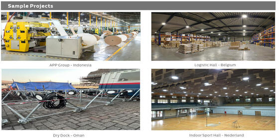 100 ワット 150 ワット 200 ワット 150lm/W デュアルレイズ照明 HB5 UFO LED ハイベイライト IP65 IK08 倉庫工業用ランプセンサーオプション